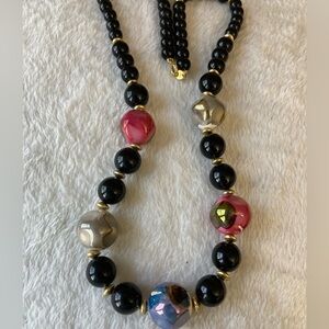 Japan Signed Vintage Graduated Lucite Beads Necklace w/ C‎ Clasp
